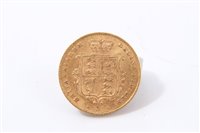 Lot 199 - G.B. gold Half Sovereign Victoria Y.H. 1864 shield back.  AEF (1 coin)