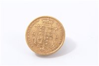 Lot 200 - G.B. gold Half Sovereign Victoria Y.H. 1885 shield back.  GF (1 coin)