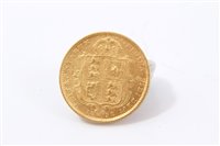 Lot 202 - G.B. gold Half Sovereign Victoria J.H. 1892 shield back.  GF – AVF (1 coin)
