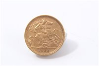 Lot 204 - G.B. gold Half Sovereign Edward VII 1909S (obverse scratches), otherwise AF (1 coin)