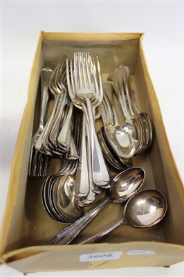 Lot 3608 - Selection of EP Hanoverian pattern and other flatware,
Mappin & Webb and other makers