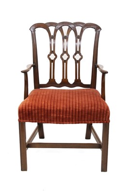 Lot 1603 - Early George III mahogany elbow chair