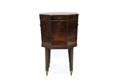 Lot 1618 - George III mahogany octagonal wine cooler