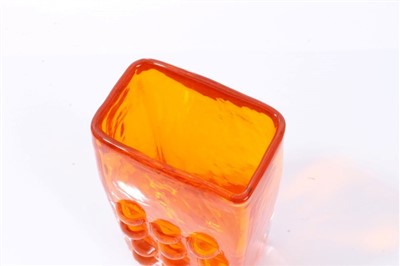 Lot 2087 - Whitefriars tangerine mobile phone vase, designed by Geoffrey Baxter