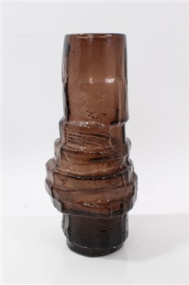 Lot 2091 - Whitefriars cinnamon hooped vase, designed by Geoffrey Baxter