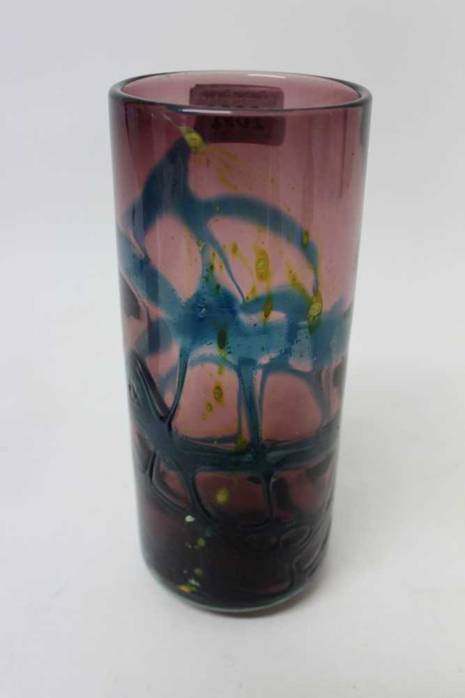 Lot 2092 - Mdina art glass cylindrical vase with random decoration