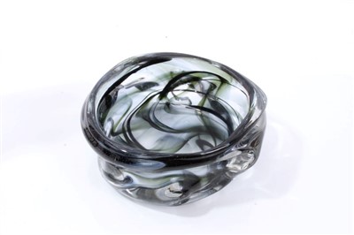 Lot 2096 - Whitefriars art glass knobbly streaky vase, 25cm high and a similar bowl (2)