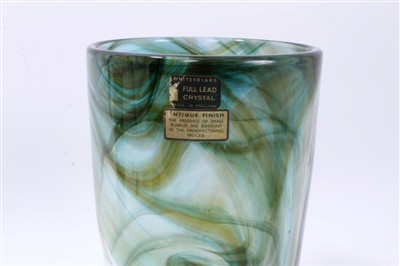 Lot 2094 - Whitefriars art glass cylindrical streaky vase with original label