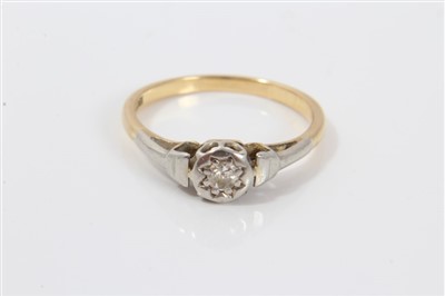 Lot 3257 - 18ct gold diamond single stone ring