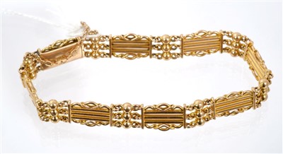 Lot 640 - Edwardian 15ct rose gold gate bracelet