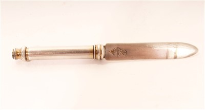 Lot 396 - Unusual Victorian white metal combination paperknife and pencil