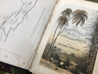 Lot 1258 - Books - Charles Walker Kinloch Zieke Reiziger – Rambles in Java and The Straits, published Simpkin, Marshall & Co. Teignmouth, first edition, 1853, cloth binding.