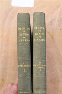 Lot 2433 - Books -Capt. The Hon. H. Keppel – Expedition to Borneo of H.M.S. Dido, London 1846, second edition, two volumes, tooled cloth binding.