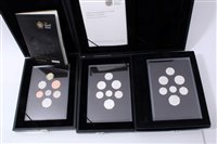 Lot 244 - G.B. The Royal Mint mixed Proof collections - to include silver set Emblems of Britain Seven-Coin Set 2008, Royal Shield of Arms Seven-Coin Set 2008 and Proof Royal Shield of Arms Seven-Coin Set 20...