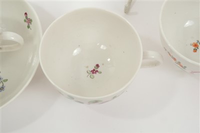 Lot 159 - Rare 18th century Dutch Den Haag porcelain part service of nine saucers and ten tea cups (19)