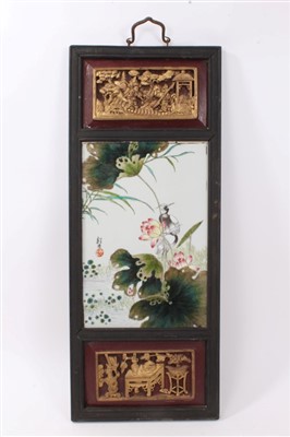 Lot 1018 - Early 20th Century Chinese porcelain panel