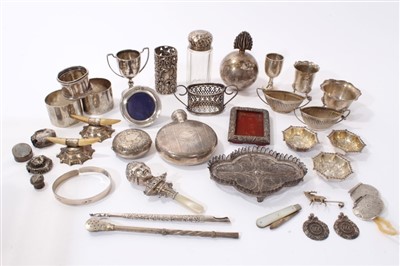 Lot 223 - Selection of miscellaneous Victorian and later silver and white metal