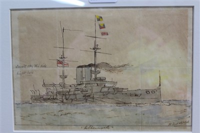 Lot 1219 - William Frederick Mitchell  (1845-1914) watercolour, sketch for Albermarle