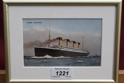 Lot 1221 - After  William Frederick Mitchell  (1845-1914) postcard of Titanic