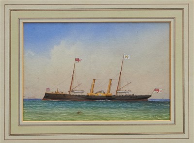 Lot 1223 - William Frederick Mitchell  (1845-1914) watercolour,  The Royal Yacht