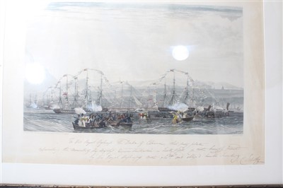 Lot 167 - John Christian Schelky aquatint - Arrival of King George in Royal Flotilla
