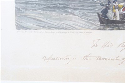 Lot 167 - John Christian Schelky aquatint - Arrival of King George in Royal Flotilla