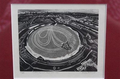 Lot 1230 - *Anne Desmet (b.1964) woodcut Olympic building site