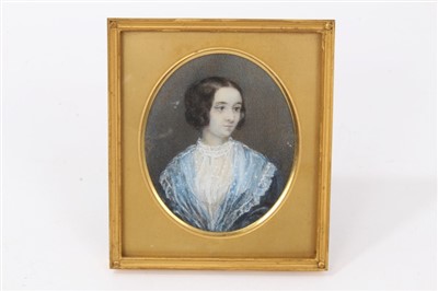 Lot 738 - English School, mid-19th century portrait miniature on ivory