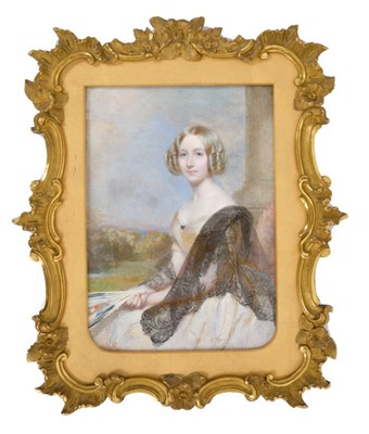 Lot 770 - F. Cruickshank (1796-1868) miniature portrait on ivory in good ormolu frame