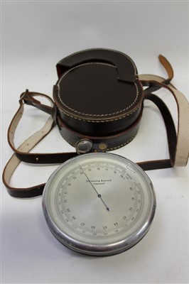 Lot 3615 - Surveying aneroid barometer in a leather case