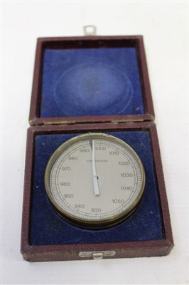 Lot 3618 - Post Office compensated aneroid pocket barometer in a fitted case