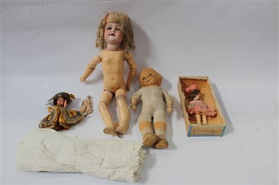 Lot 2855 - Group of Doll including small Armand Marseille doll in original clothes and box.