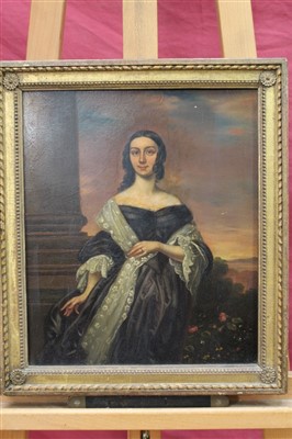 Lot 1174 - Mid 19th century Continental school oil on board - portrait of Jenny Lind, in gilt frame, 35cm x 30cm