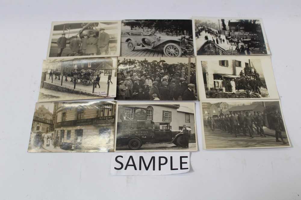 Lot 2468 - Postcards including real photographic WW1 Swiss border Soldiers street scenes etc