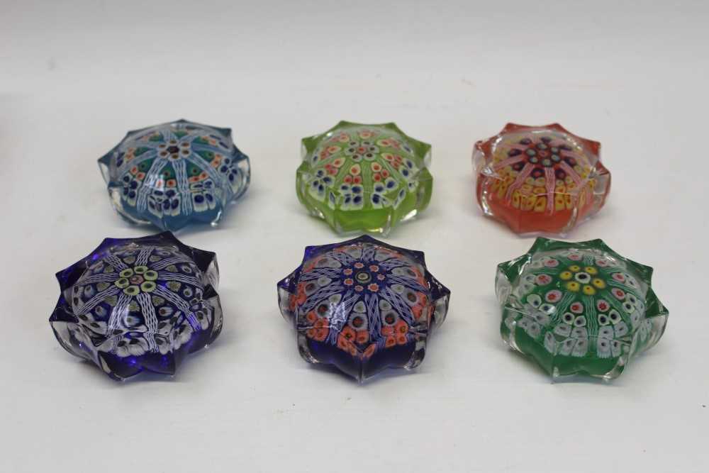 Lot 2127 - Six Strathearn (pre-1980) star paperweights