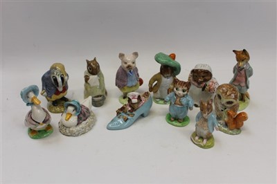 Lot 2149 - Eleven Beswick Beatrix Potter figures, boxed, plus one unboxed