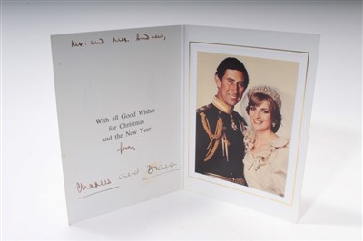 Lot 53 - TRH The Prince and Princess of Wales – signed and inscribed 1981 Christmas card, colour photograph