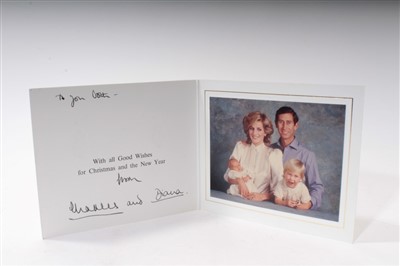 Lot 54 - TRH The Prince and Princess of Wales – signed 1984 Christmas card, colour photograph