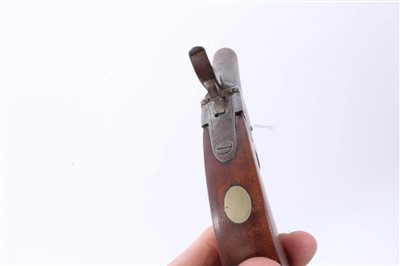Lot 918 - Pair of 19th Century percussion box lock pocket pistols with turn off barrels and Birmingham proofs with walnut slab sided butts