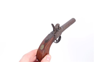 Lot 918 - Pair of 19th Century percussion box lock pocket pistols with turn off barrels and Birmingham proofs with walnut slab sided butts