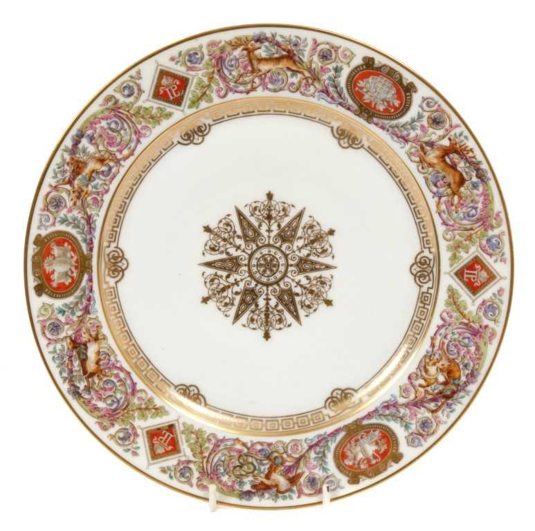 Lot 57 - King Louis Philippe of France – Sèvres porcelain plate from The Royal hunting service