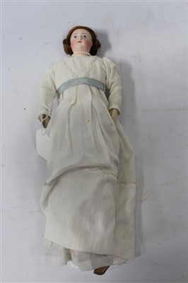 Lot 2860 - Doll c1860s bisque headed lady doll