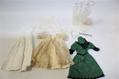 Lot 2865 - Selection of doll and baby dresses and sundries