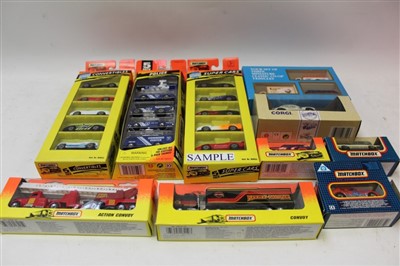 Lot 2804 - Diecast - boxed selection of Matchbox Models of Yesteryear Great Beers, Matchbox Convoy Series and others (3 boxes)