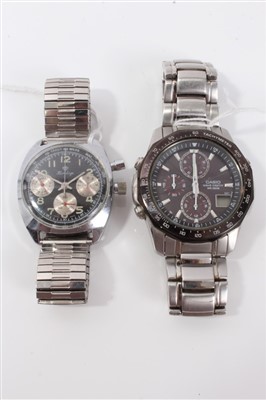 Lot 3278 - 1960s Heritage Techron Chronograph wristwatch together with a Casio Wave Ceptor Chronograph wristwatch (2)