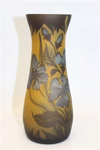 Lot 2035 - Reproduction Gallé cameo glass vase with...