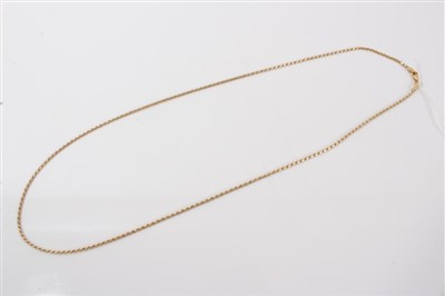 Lot 3282 - Gold (stamped 750) rope twist chain, 60cm