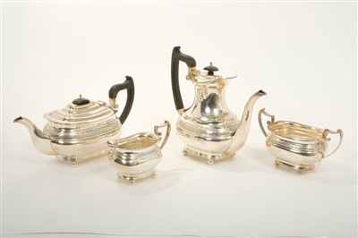 Lot 219 - Contemporary four piece silver tea set, approximately 58oz