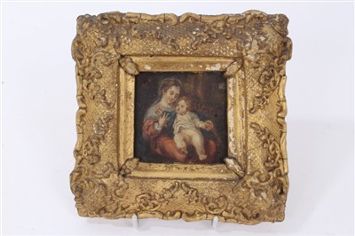Lot 805 - Late 18th/early 19th Century oil on panel of the Mother and Child