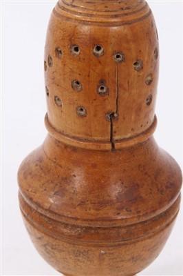 Lot 811 - 18th century turned sycamore pepper castor